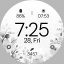 Gray Floral elegant watch face icon