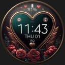 Love Rose digital watch face icon